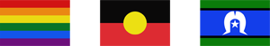 Rainbow, Aboriginal and Torres Strait Islander flags